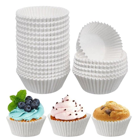 Bakewareind White Cupcake Liner, 200pc pack - Bakeware India