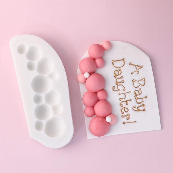 Bakewareindia Garland Round Pearl Bubble Gems Sphere Fondant Chocolate Cake Decorating Silicone Mould - Bakeware India