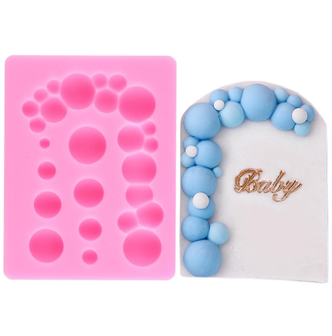 Bakewareindia Garland Round Pearl Bubble Gems Sphere Fondant Chocolate Cake Decorating Silicone Mould - Bakeware India
