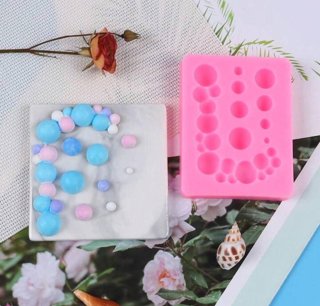 Bakewareindia Garland Round Pearl Bubble Gems Sphere Fondant Chocolate Cake Decorating Silicone Mould - Bakeware India