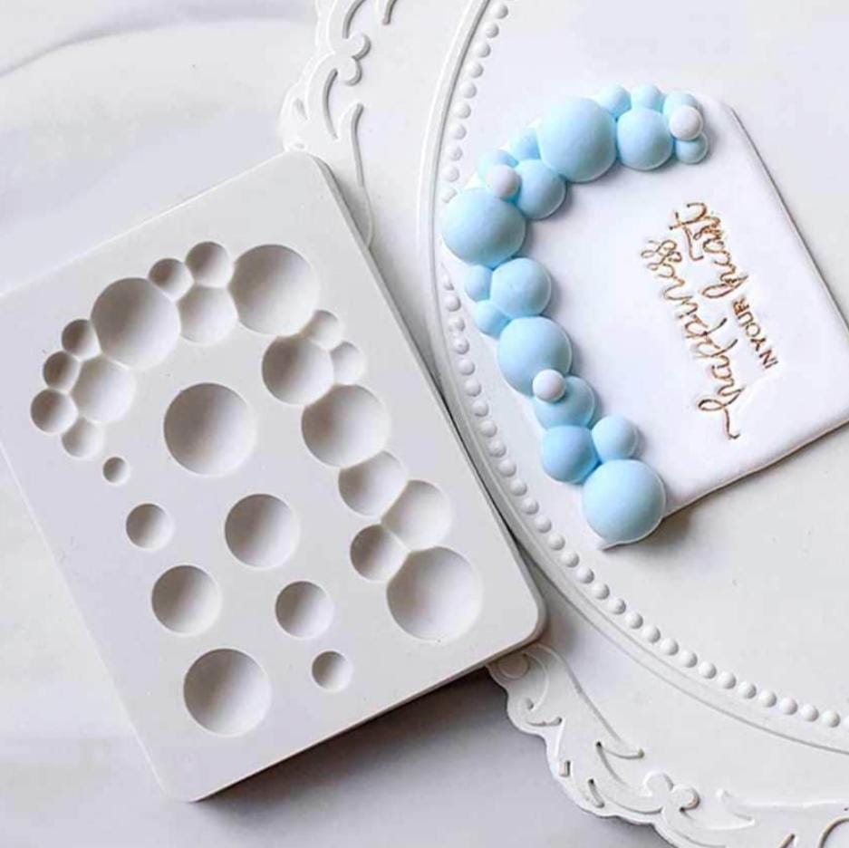 Bakewareindia Garland Round Pearl Bubble Gems Sphere Fondant Chocolate Cake Decorating Silicone Mould - Bakeware India