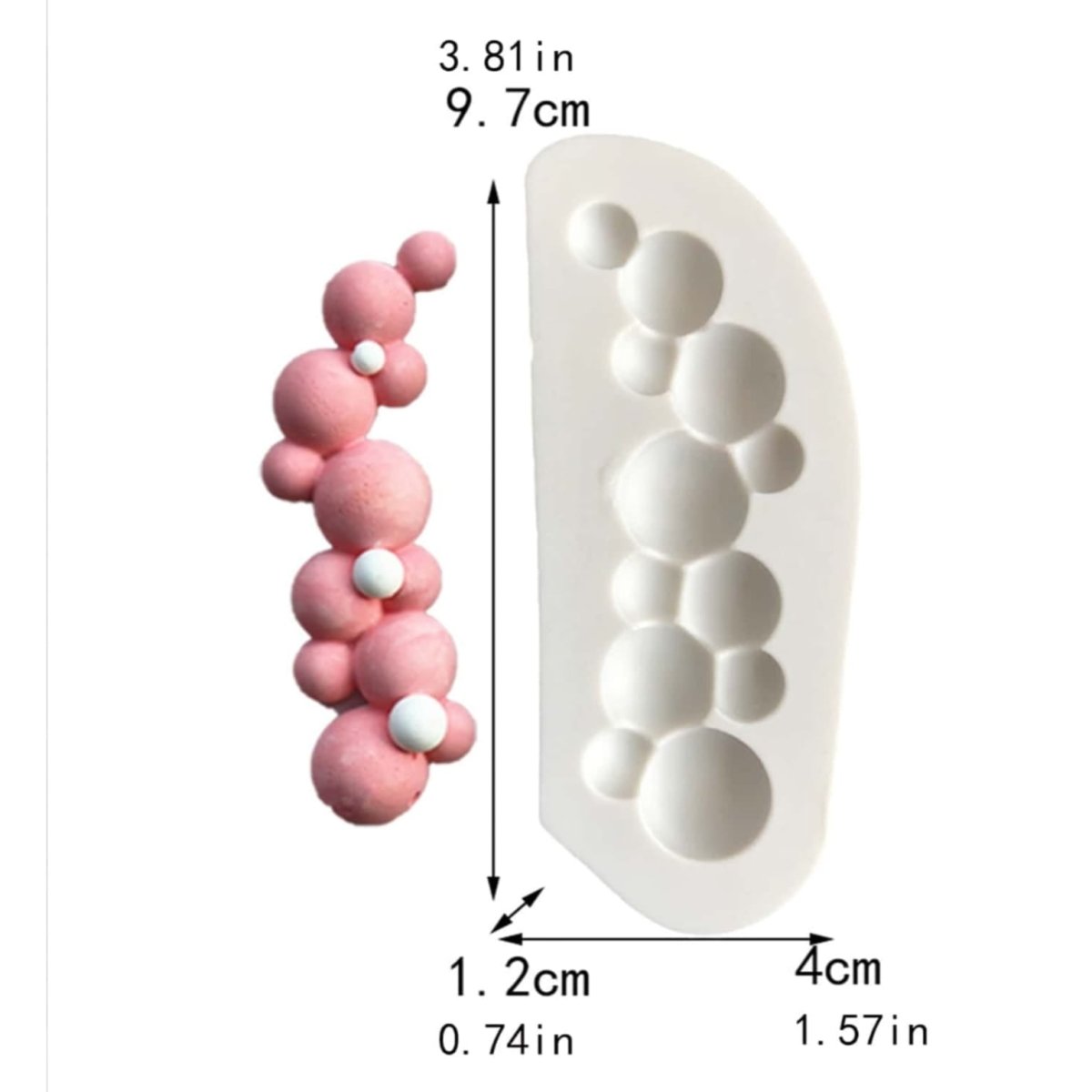 Bakewareindia Garland Round Pearl Bubble Gems Sphere Fondant Chocolate Cake Decorating Silicone Mould - Bakeware India