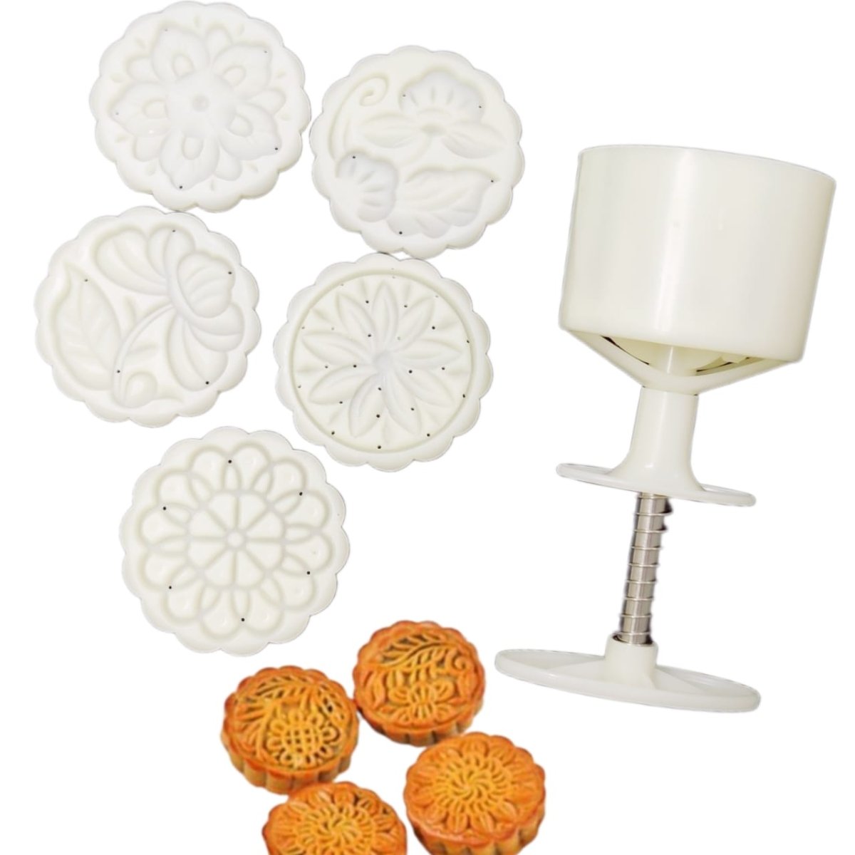 Bakewareindia Mooncake Pattern Cookie Cutter Plunger Moulds - Bakeware India
