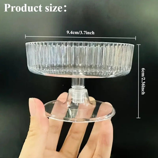 BakewareIndia Transparent Plastic Dessert Cup with Stand For Mousse & Trifle - Bakeware India