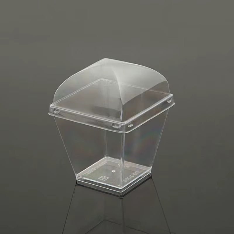 BakewareindiaTransparent Mousse Cups with Lids Dessert Cups, Pudding Cups ,Mini Parfait Cups (Pack of 10) - Bakeware India