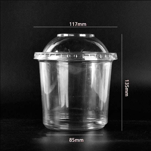 Bakewareindia Disposable Plastic Cup With Dome Lid,10pcs
