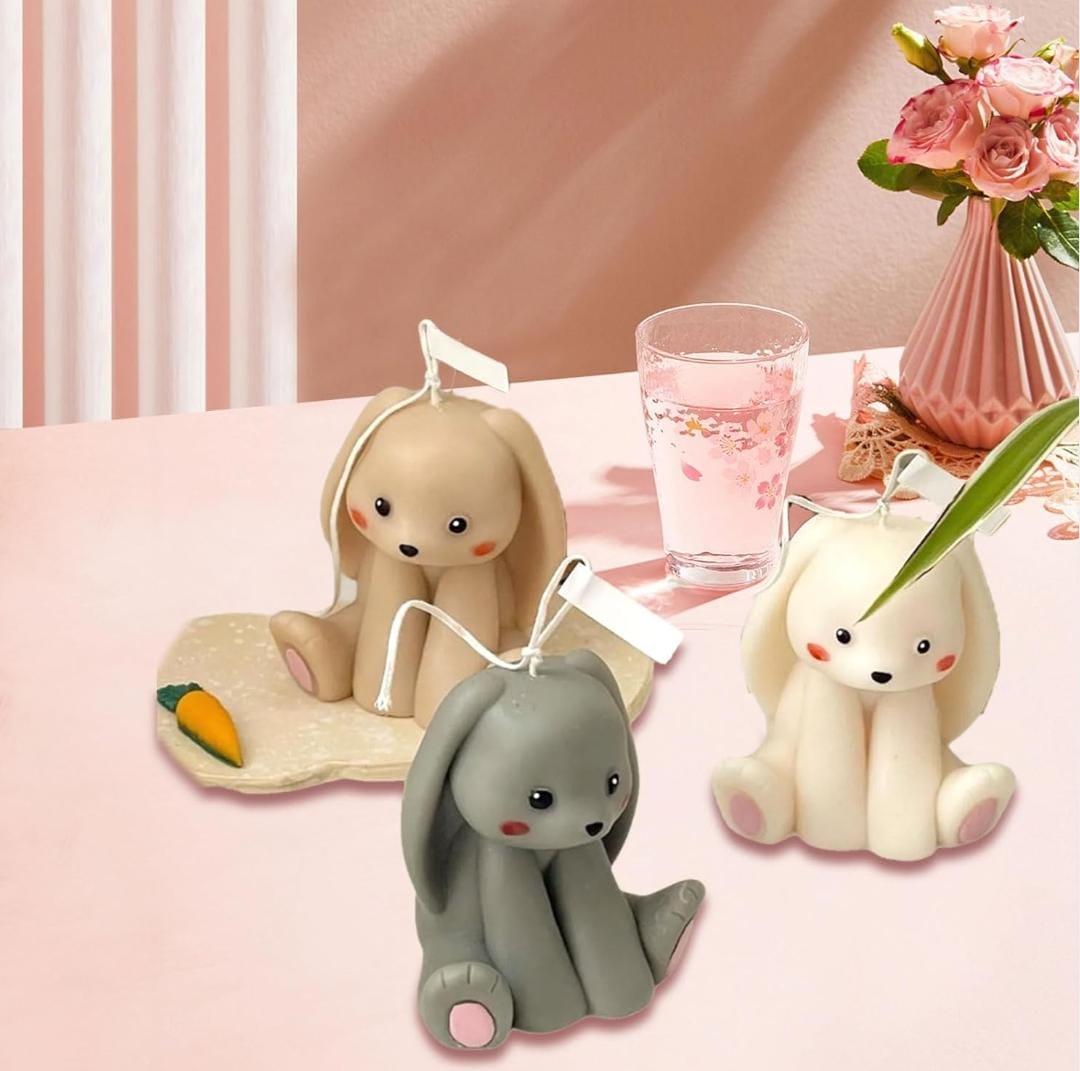 Lyba Mould 3D Easter Rabbit Bunny Candle Cake Silicone Mould - Bakeware India