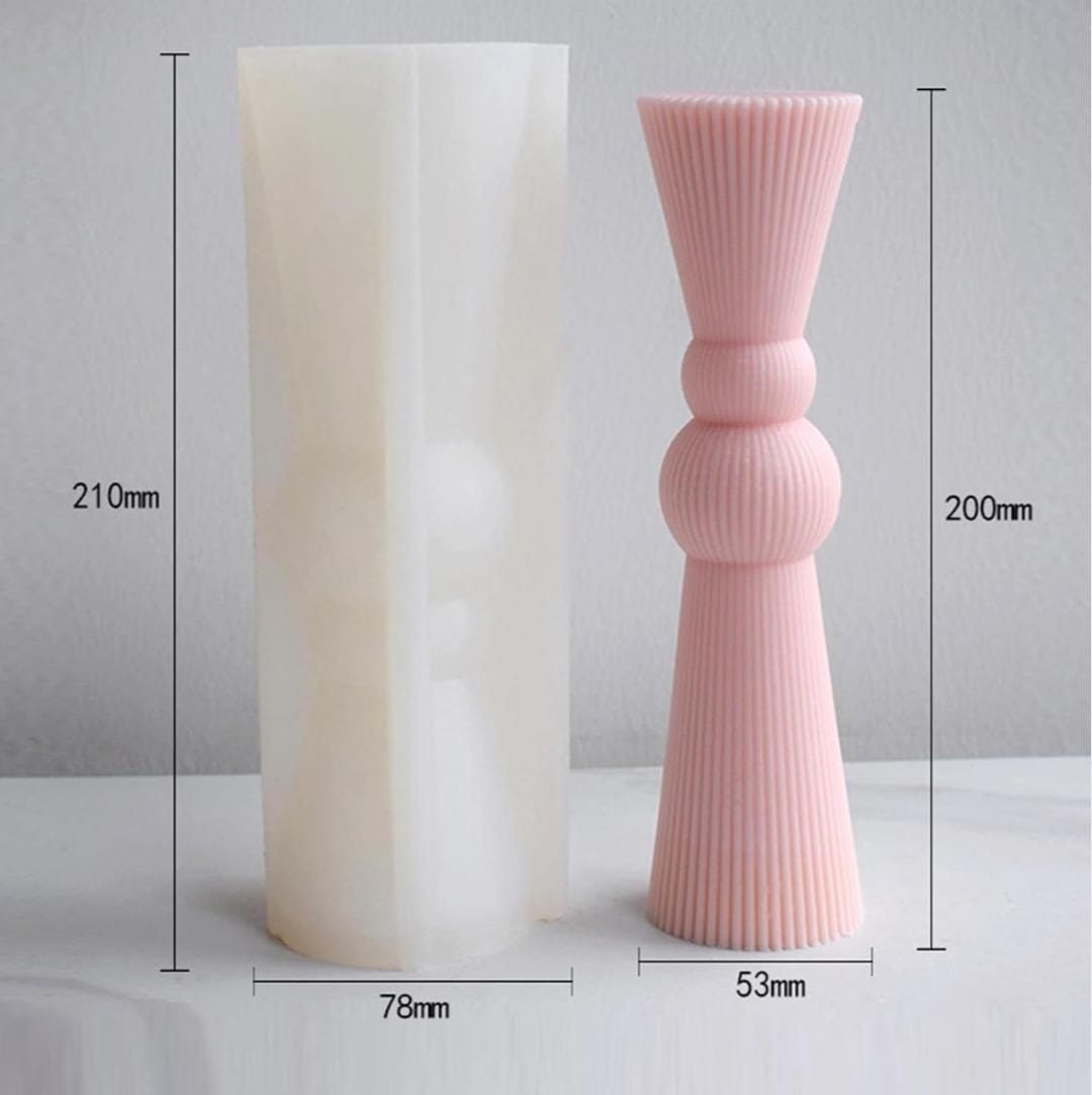 Lyba Mould 3D Geometric Pillar Candle Silicone Mould - Bakeware India