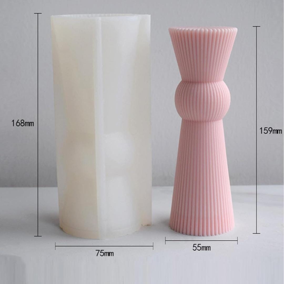 Lyba Mould 3D Geometric Pillar Candle Silicone Mould - Bakeware India