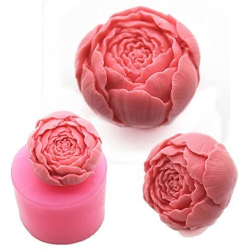 Lyba Mould 3D Round Peony Flower Shape Candle Silicone Mould - Bakeware India