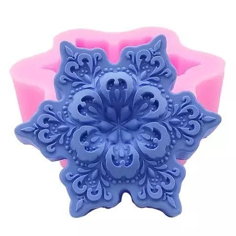 Lyba Mould 3D Snowflake Silicone Candle Cake Mould - Bakeware India