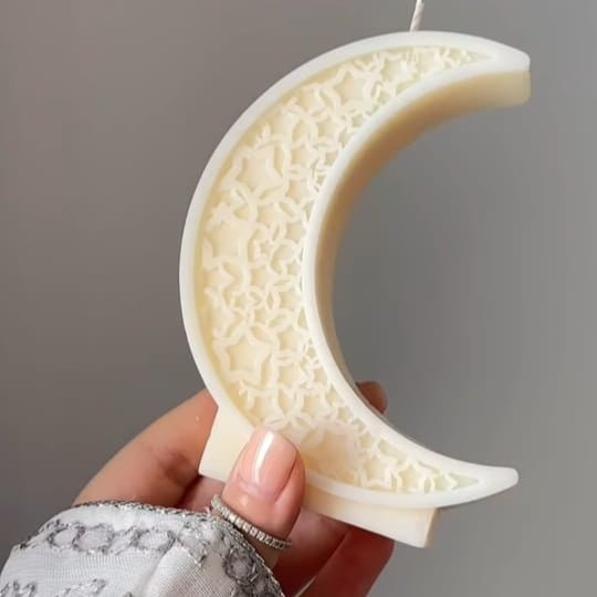 Lyba Mould 3D Star Ramadan Eid Design Moon Candle Silicone Mould - Bakeware India