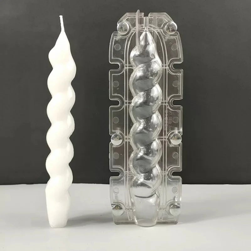 Lyba Mould 3D Twist Pillar Polycarbonate Candle Mould - Bakeware India