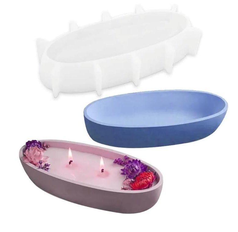 Lyba Mould Oval Boat Jar Resin Candle Silicone Mould - Bakeware India