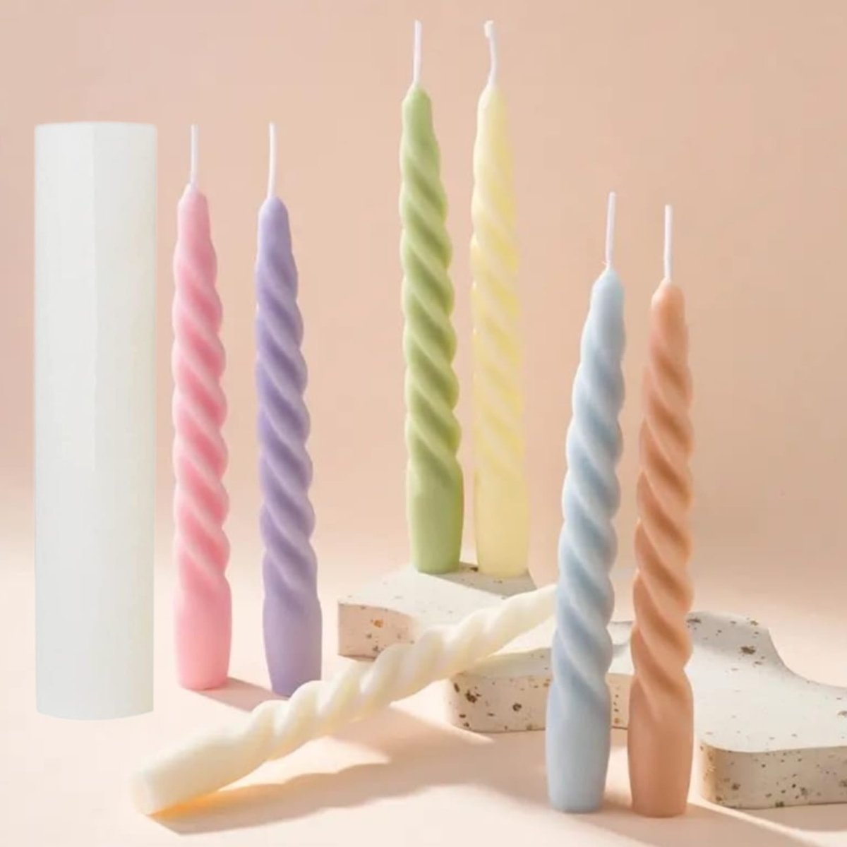 Lyba Mould Twist Tapered Pillar Candle Silicone Mould - Bakeware India
