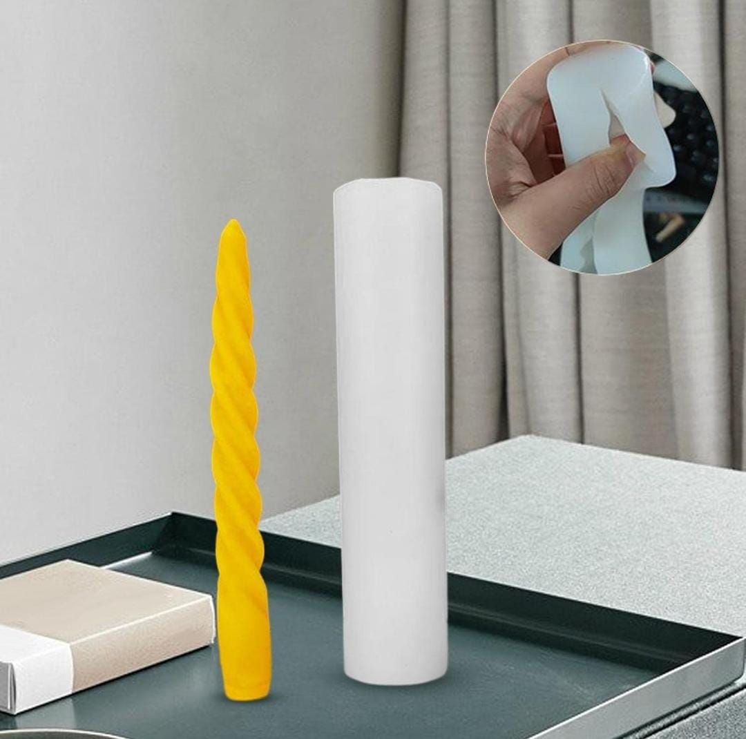 Lyba Mould Twist Tapered Pillar Candle Silicone Mould - Bakeware India