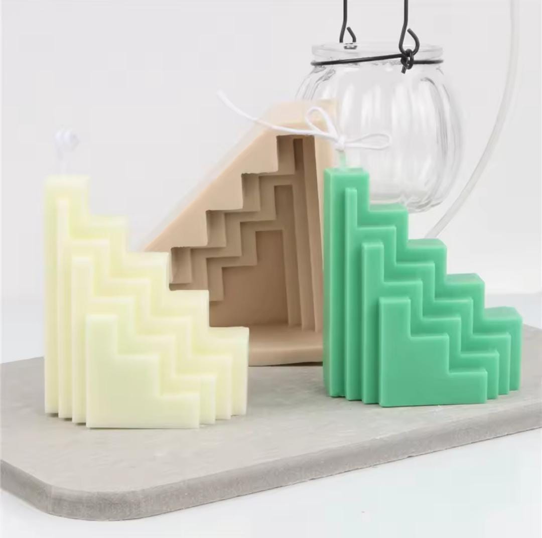 Lyba moulds 3D Abstract Staircase Candle Silicone Mould - Bakeware India