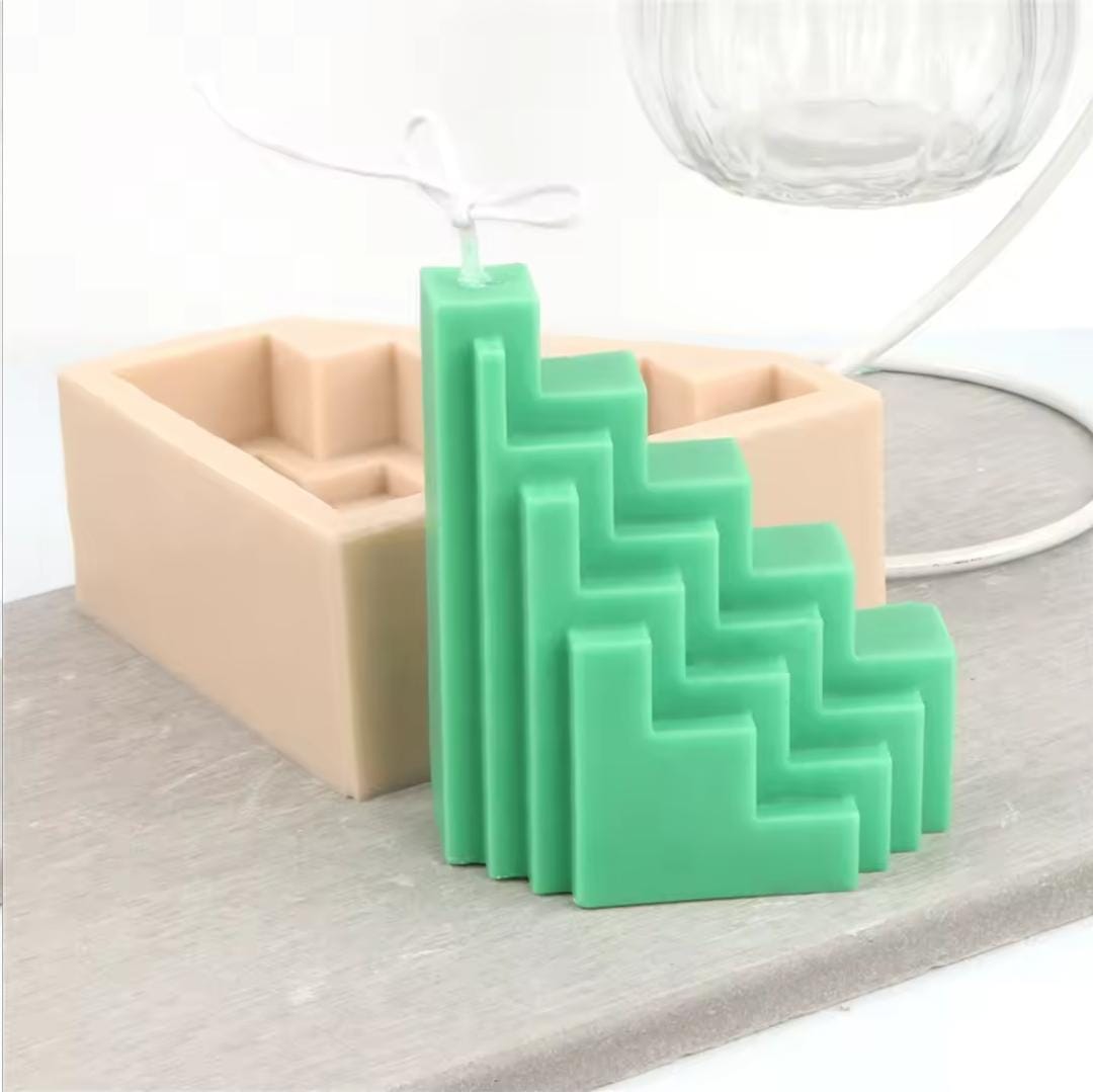 Lyba moulds 3D Abstract Staircase Candle Silicone Mould - Bakeware India