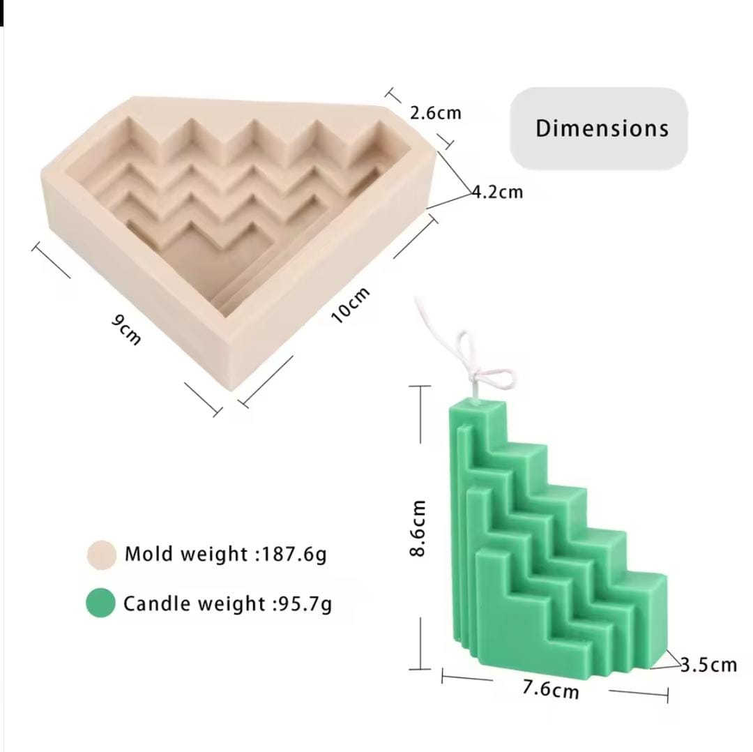 Lyba moulds 3D Abstract Staircase Candle Silicone Mould - Bakeware India