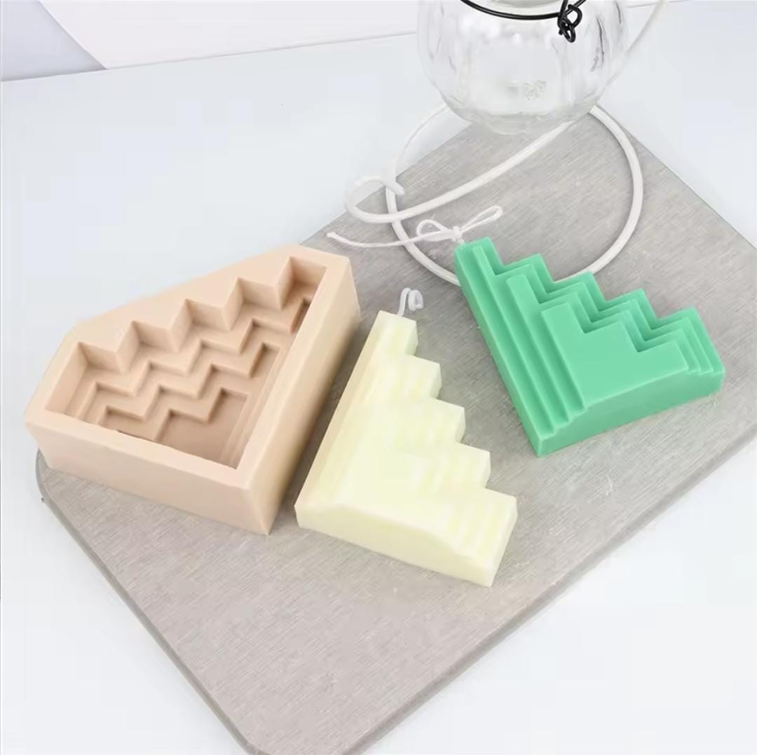 Lyba moulds 3D Abstract Staircase Candle Silicone Mould - Bakeware India