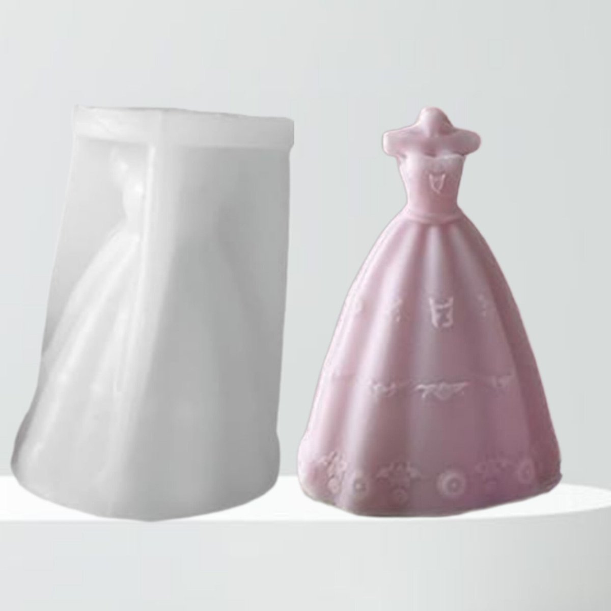 Lyba moulds 3D Bridal Wedding Dress Fondant Chocolate Candle Silicone Mould - Bakeware India