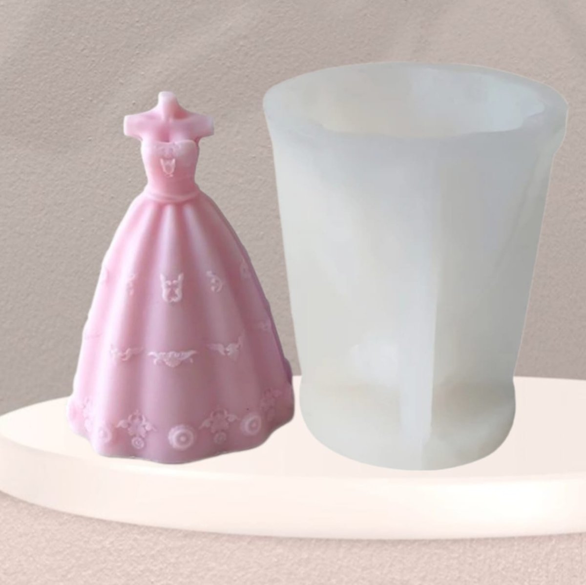 Lyba moulds 3D Bridal Wedding Dress Fondant Chocolate Candle Silicone Mould - Bakeware India