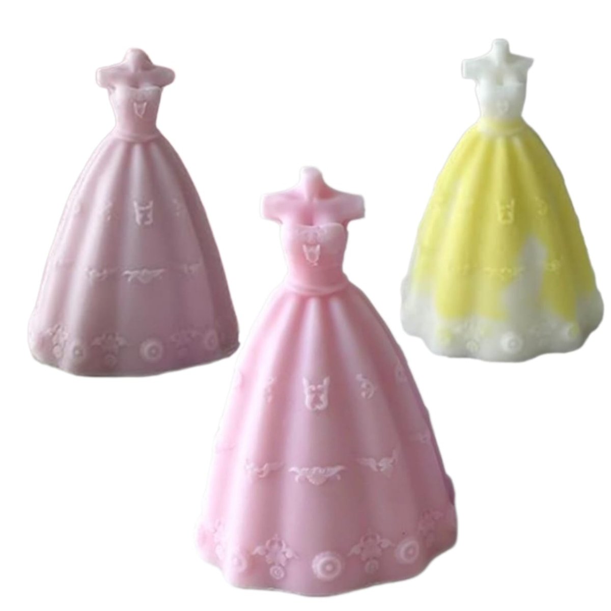 Lyba moulds 3D Bridal Wedding Dress Fondant Chocolate Candle Silicone Mould - Bakeware India