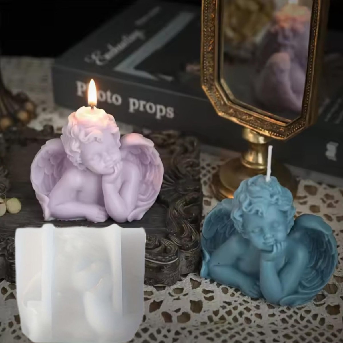 Lyba moulds 3D Cute Baby Angel Candle Silicone Mould - Bakeware India