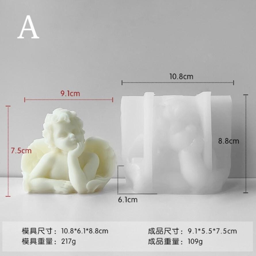 Lyba moulds 3D Cute Baby Angel Candle Silicone Mould - Bakeware India