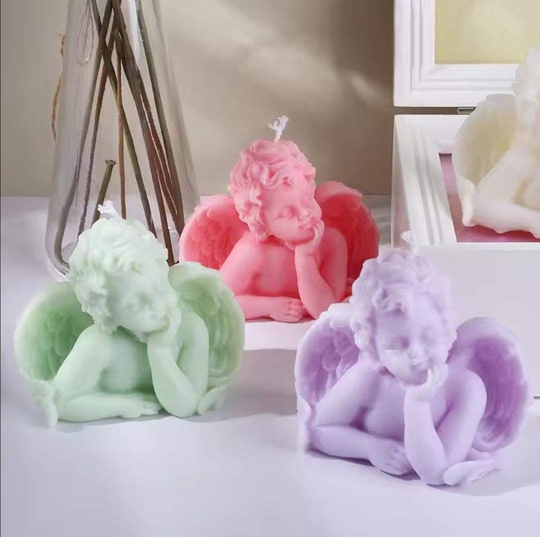 Lyba moulds 3D Cute Baby Angel Candle Silicone Mould - Bakeware India