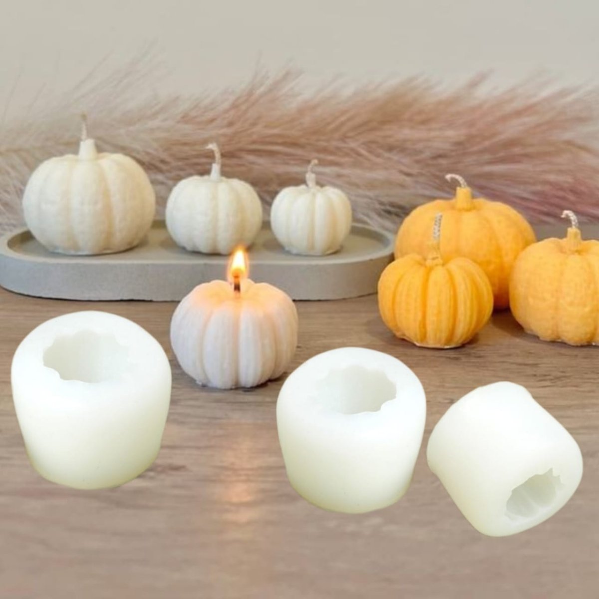Lyba Moulds 3D Cute Pumpkin Candle Chocolate Silicone Mould - Bakeware India