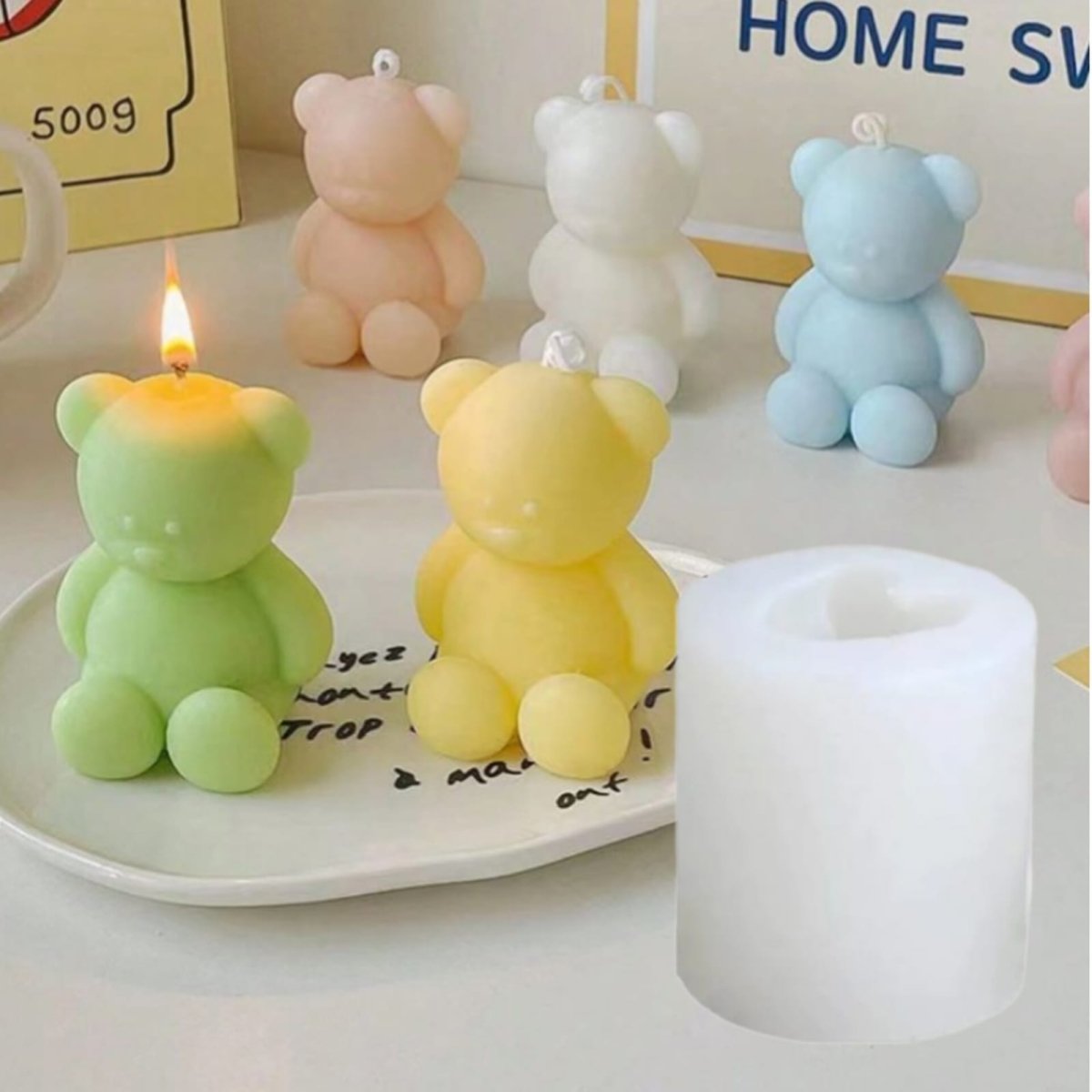 Lyba moulds 3D Cute Teddy Bear Cake Candle Silicone Mould - Bakeware India
