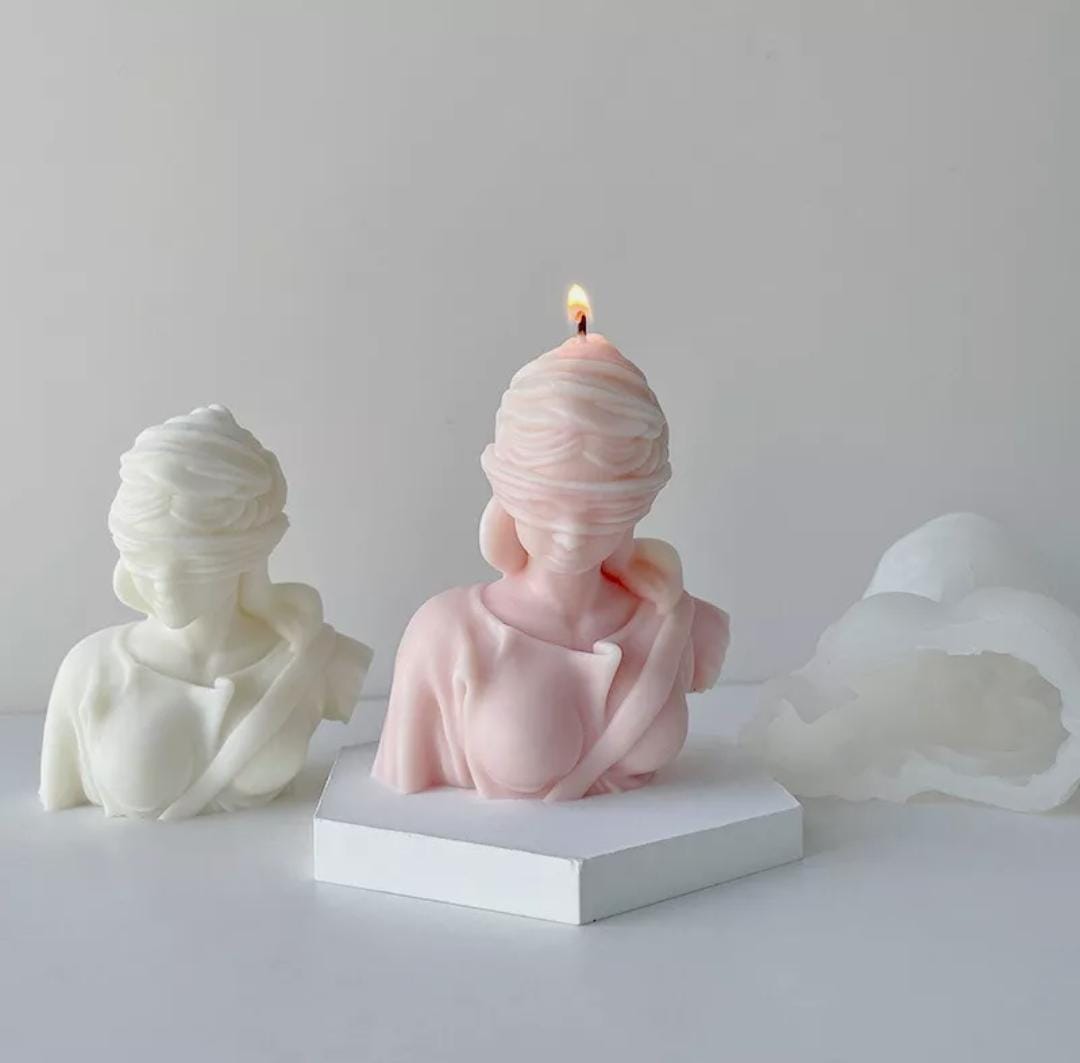 Lyba moulds 3D Goddess Justice Women Candle Silicone Mould - Bakeware India