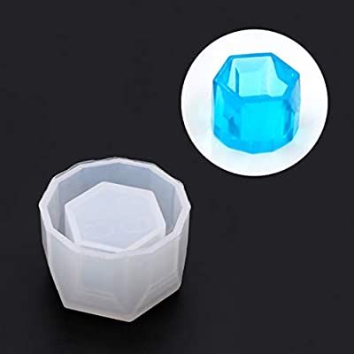 Lyba Moulds 3D Hexagon Concrete Resin Jar Pot Planter Candle Silicone Mould - Bakeware India