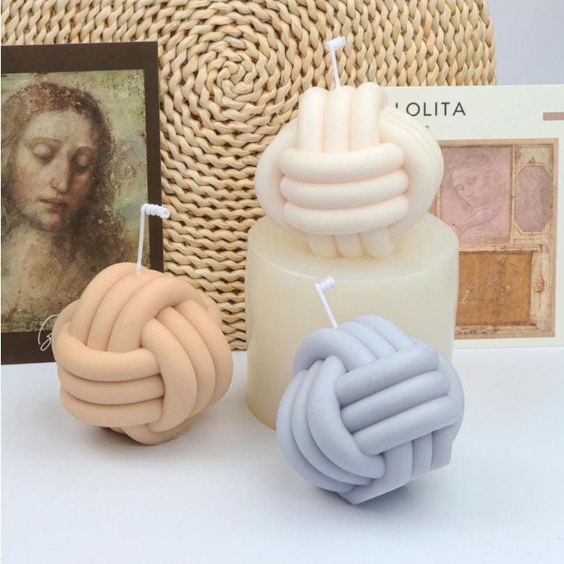 Lyba moulds 3D Knitted Knot Ball Candle Silicone Mould - Bakeware India