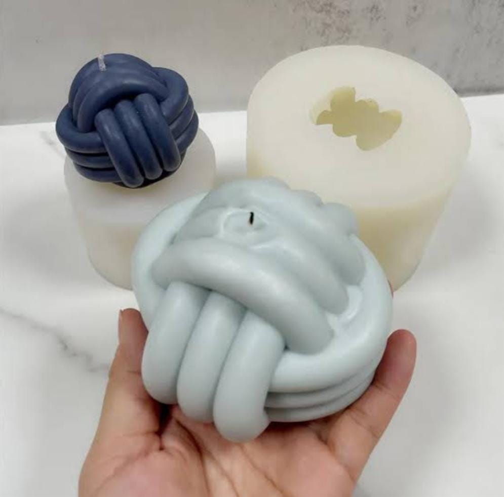 Lyba moulds 3D Knitted Knot Ball Candle Silicone Mould - Bakeware India