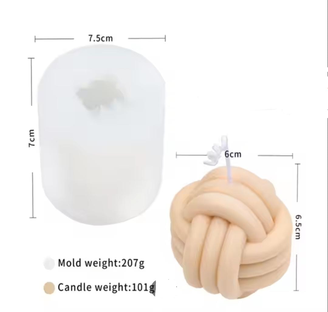 Lyba moulds 3D Knitted Knot Ball Candle Silicone Mould - Bakeware India