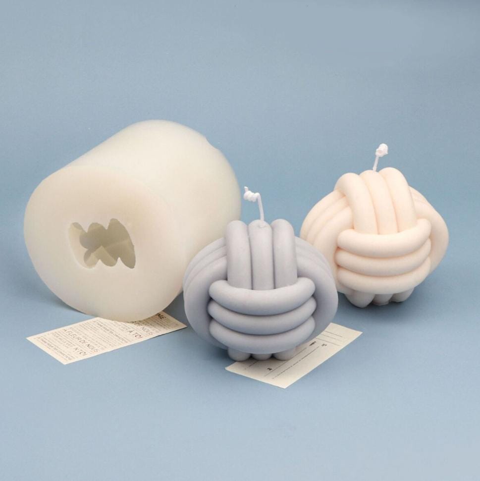 Lyba moulds 3D Knitted Knot Ball Candle Silicone Mould - Bakeware India