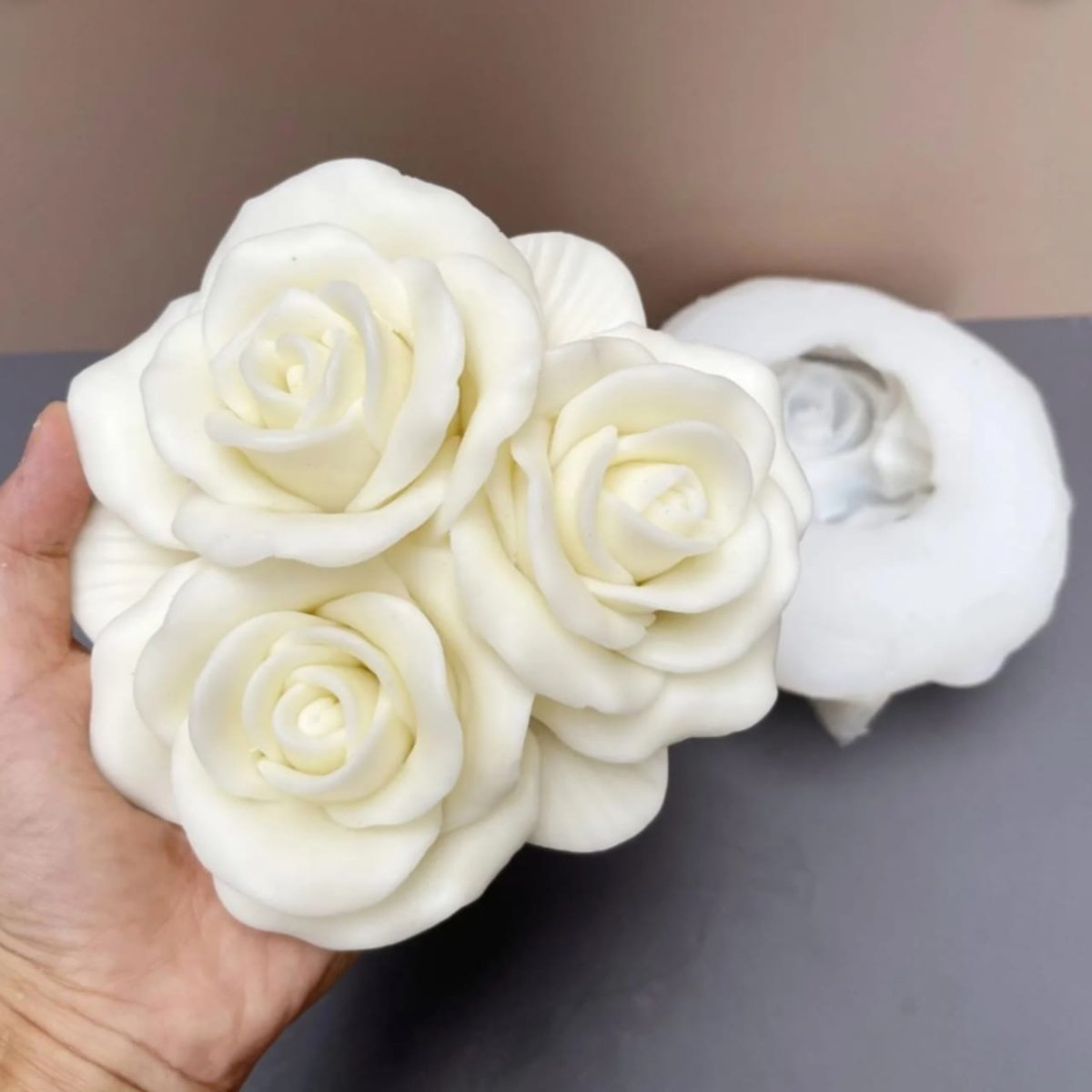 Lyba Moulds 3D Large Rose Flower Candle Silicone Mould - Bakeware India