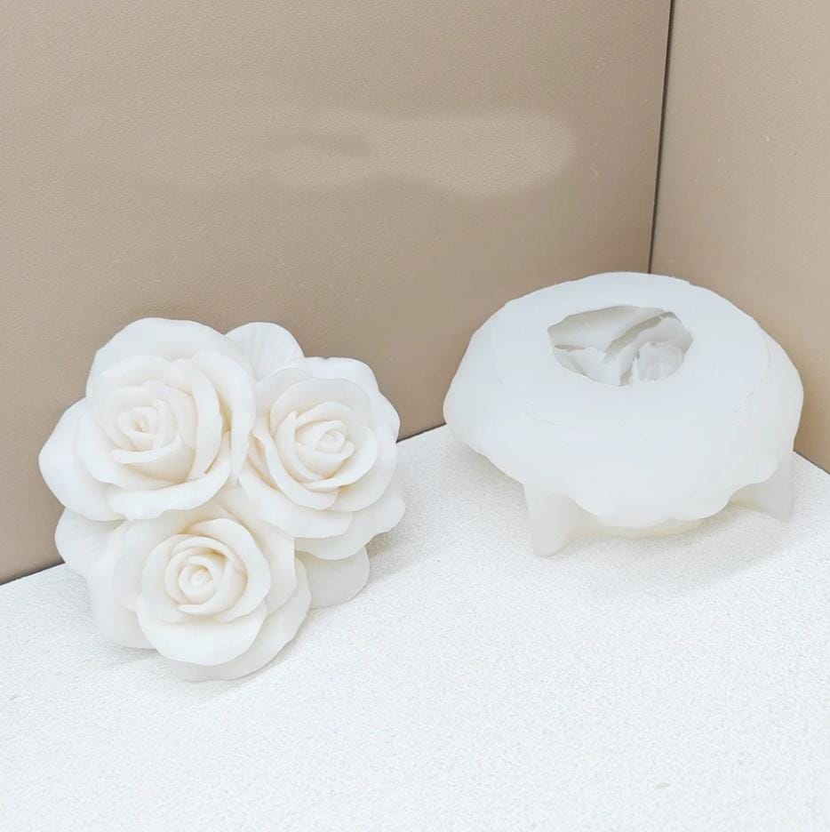 Lyba Moulds 3D Large Rose Flower Candle Silicone Mould - Bakeware India