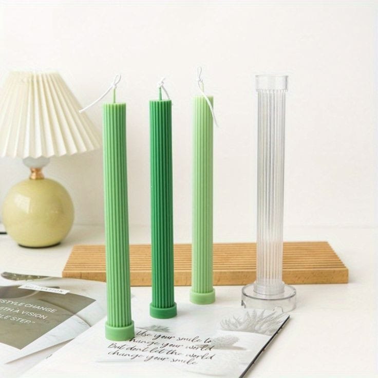 Lyba moulds 3D Long Cylindrical Column Candle Polycarbonate Mould - Bakeware India
