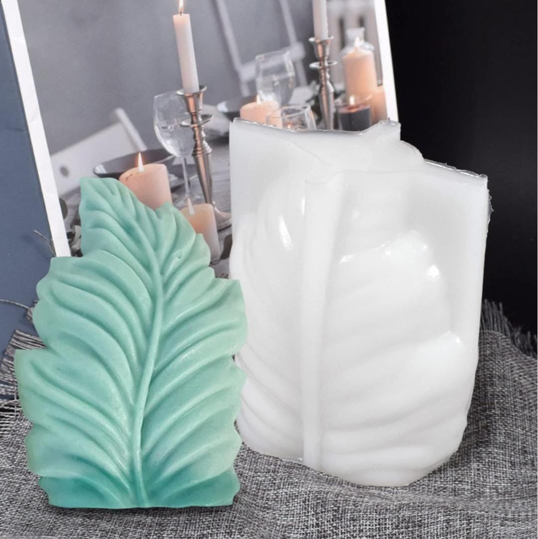 Lyba Moulds 3D Seaweed Palm Leaf Large Candle Silicone Mould - Bakeware India