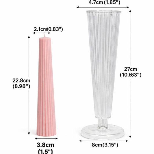 Lyba moulds 3D Trapezoidal Tapered Pillar Candle Polycarbonate Mould - Bakeware India