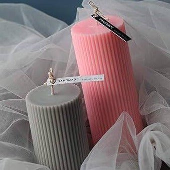 Lyba moulds 3D Vertical Cylinder Pillar Polycarbonate Candle Silicone Mould - Bakeware India