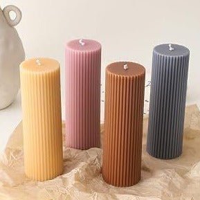 Lyba moulds 3D Vertical Cylinder Pillar Polycarbonate Candle Silicone Mould - Bakeware India