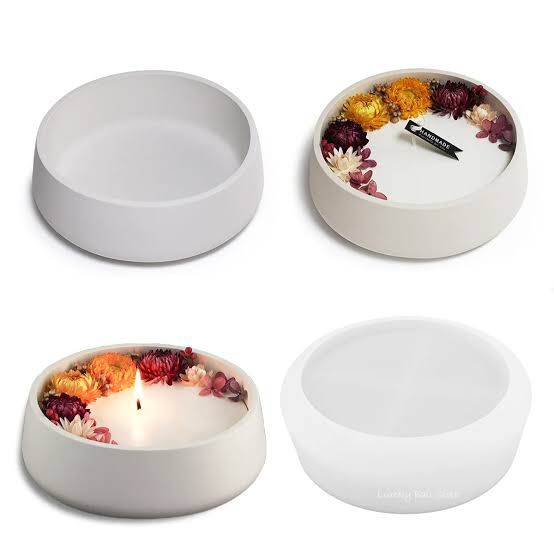 Lyba Moulds Bowl Concrete Flower Pot Candle Silicone Mould - Bakeware India