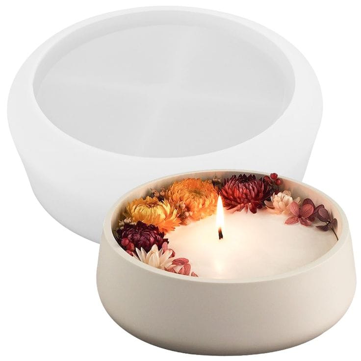 Lyba Moulds Bowl Concrete Flower Pot Candle Silicone Mould - Bakeware India