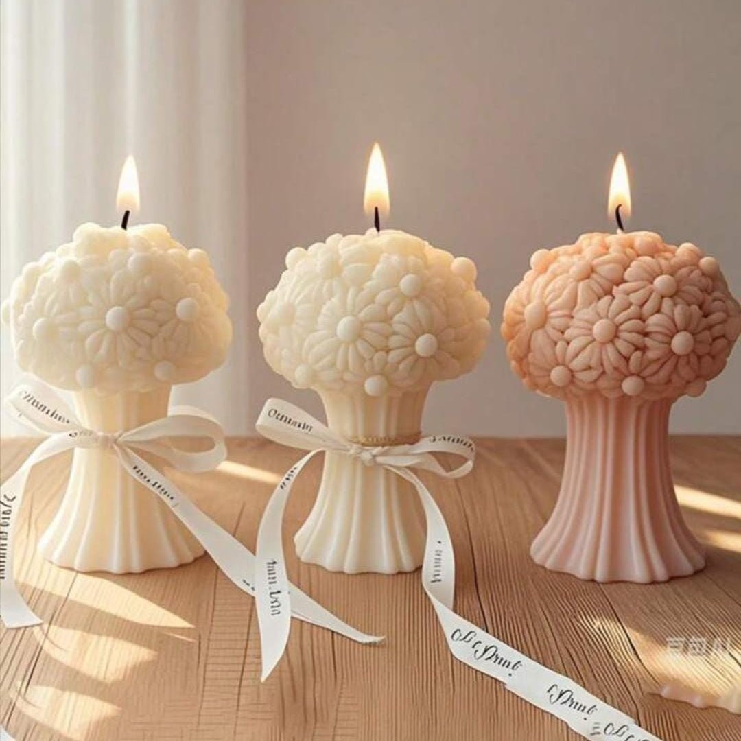 Lyba Moulds Daisy Flower Bouquet Silicone Candle Mould - Bakeware India