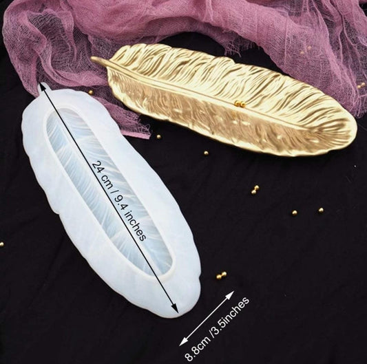 Lyba Moulds Feather Tray Mould Crystal Epoxy Resin Mould - Bakeware India