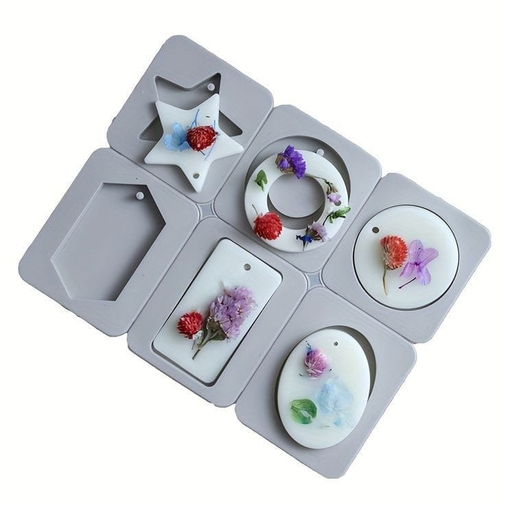 Lyba moulds Geometry Disc Aromatherapy Tablet Candle Soap Silicone Mould - Bakeware India